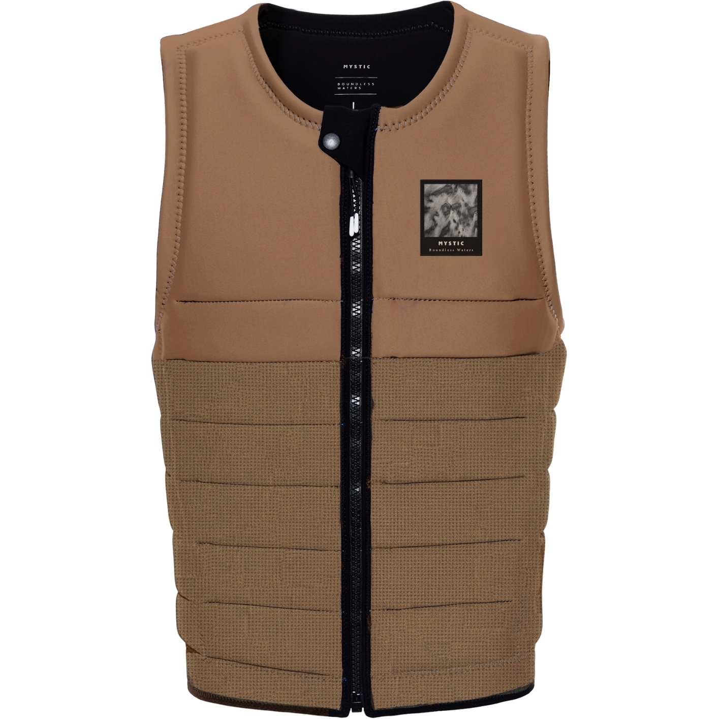 2026 Mystic The Dom Front Zip Wake Impact Vest 35005.240237 - Slate Brown